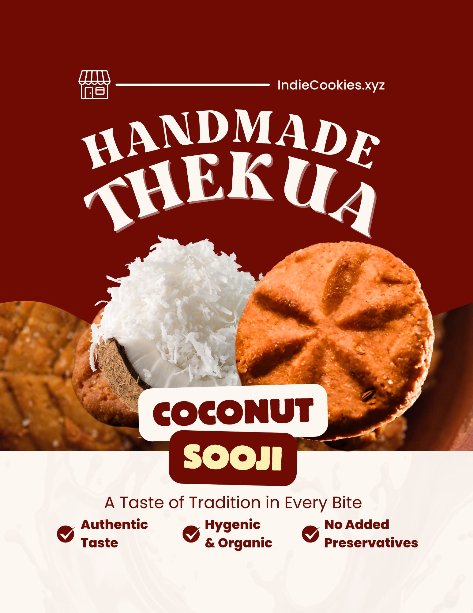 HANDMADE THEKUA COCONUT & SOOJI - 250 gm New pack